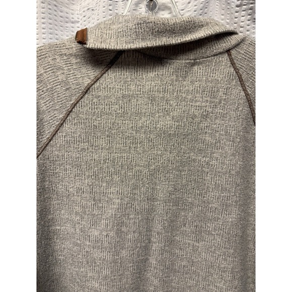 Betsy Boutique Shop Koto Grey Tan Trim Patterned Knit Sweater Tunic Small - Picture 8 of 12